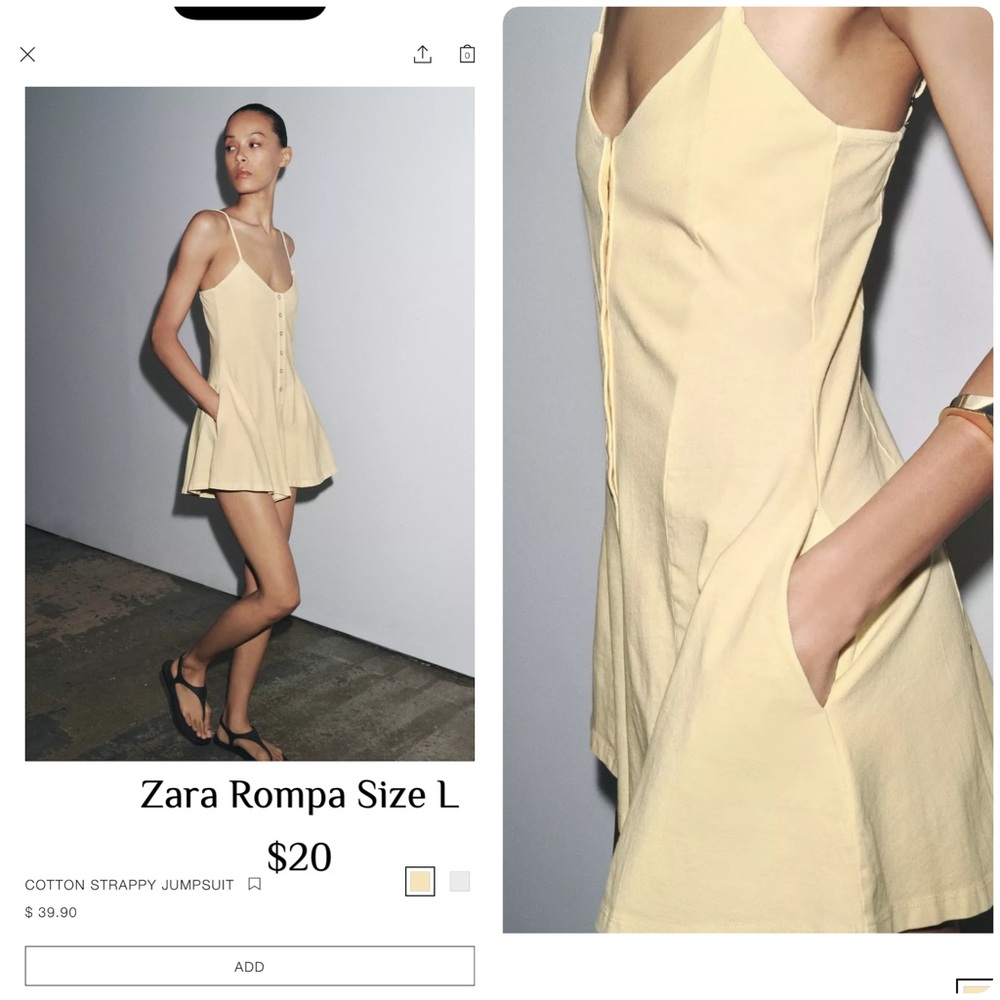 Zara Yellow Spaghetti Strap Sundress